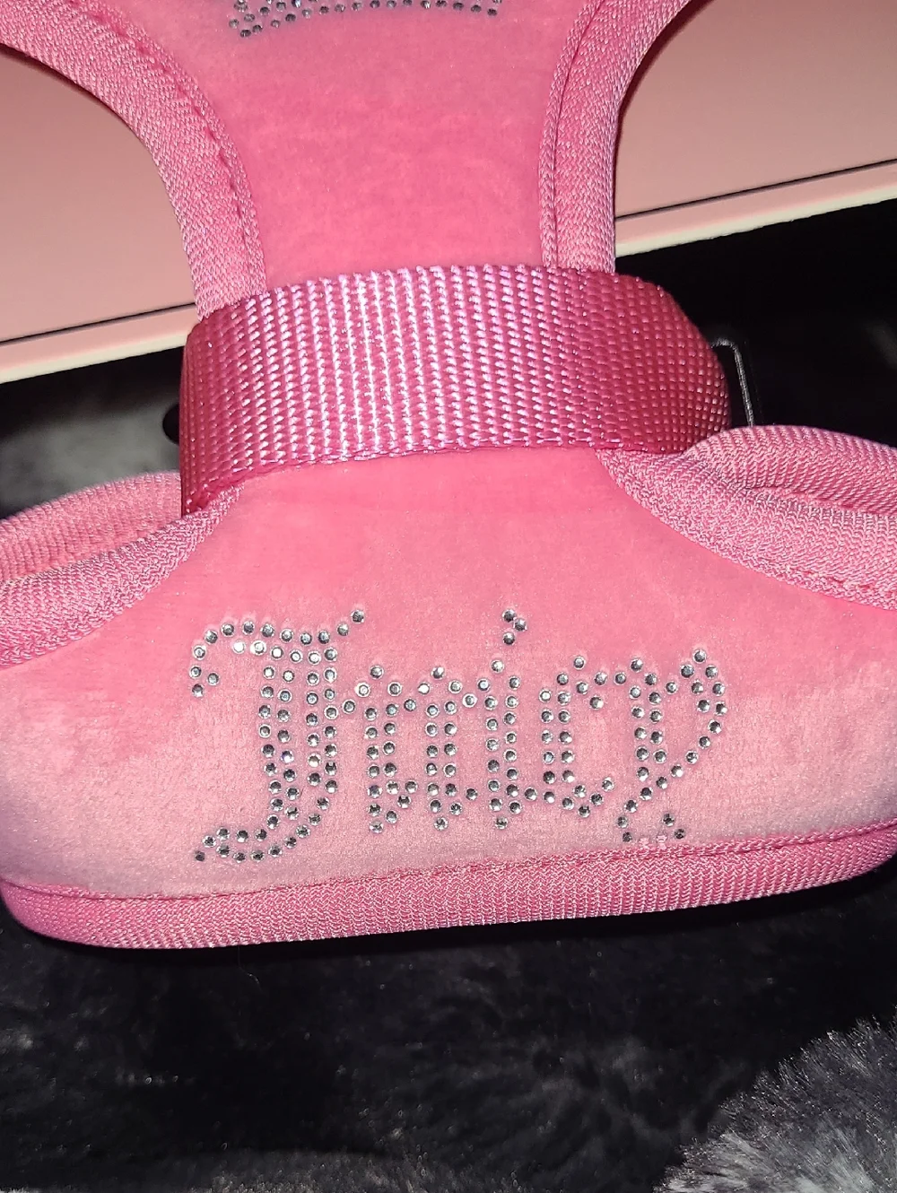 Juicy Couture Pink Gem Embellished Dog Harness & Leash Set